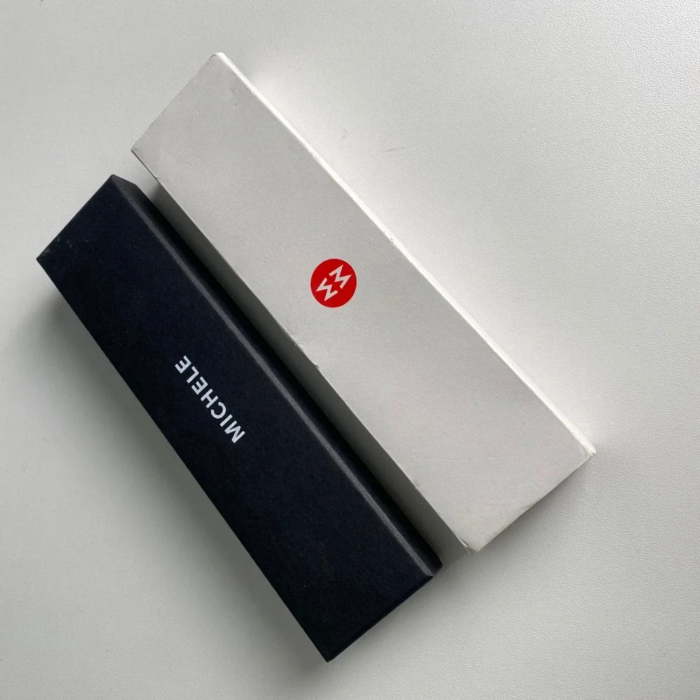 Michele Luxury Ballpoint Pen Silver Tone Brushed Metal MW Logo with Box Set